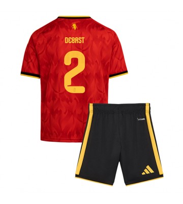 Belgien Zeno Debast #2 Hemmaställ Barn VM 2026 Kortärmad (+ Korta byxor)
